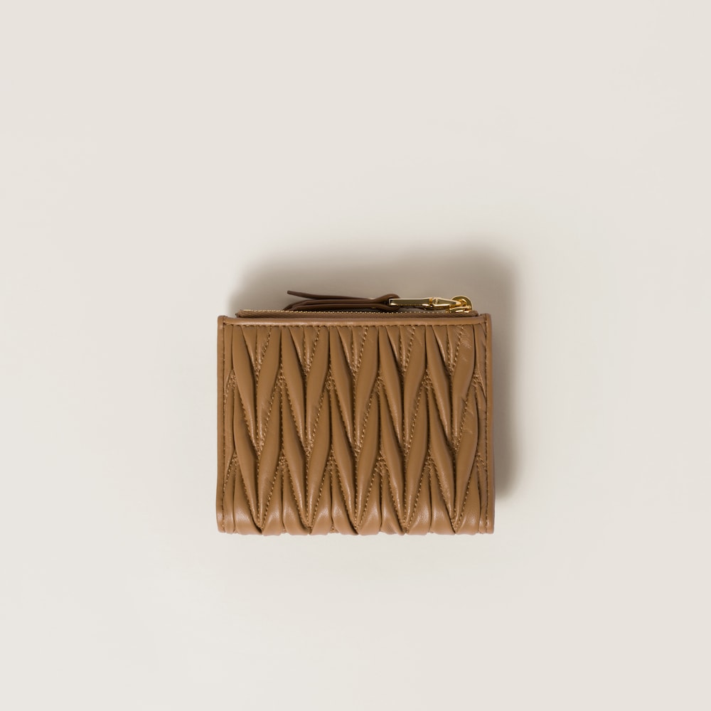 Matelassé nappa leather small wallet