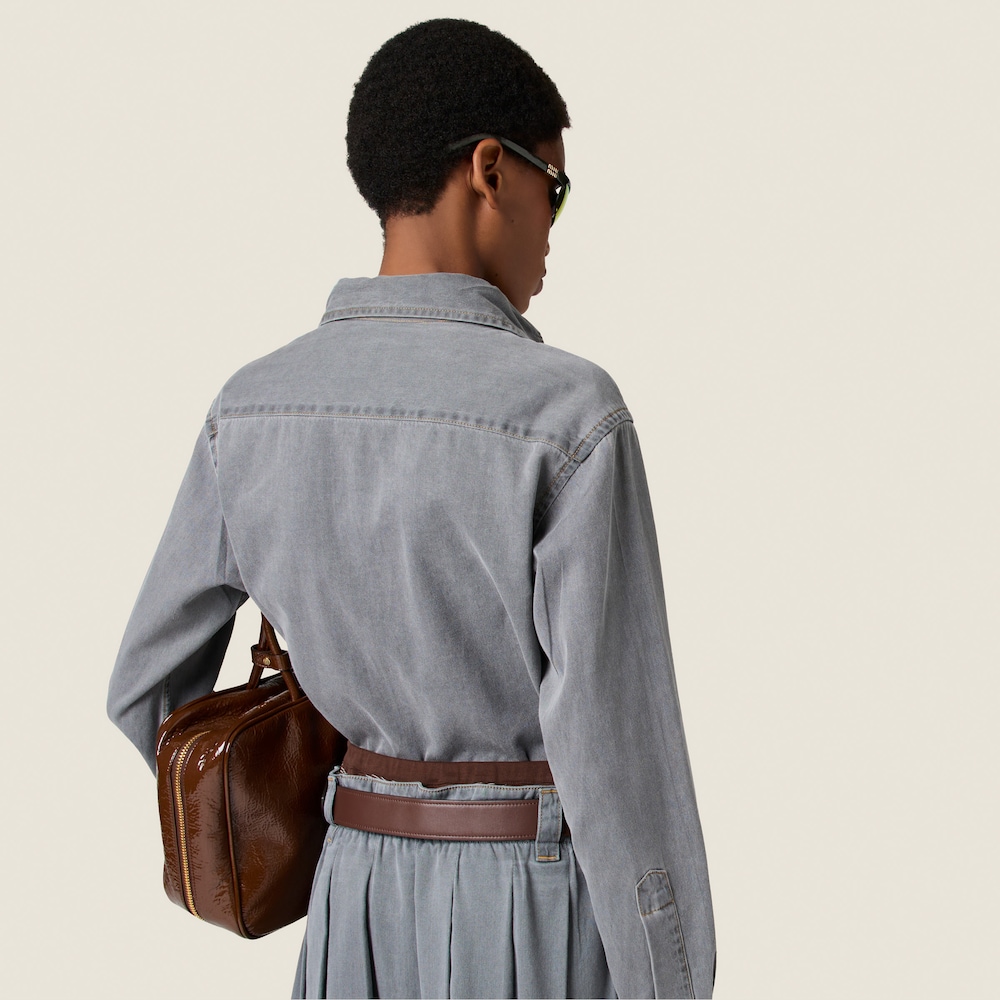 Cropped chambray shirt