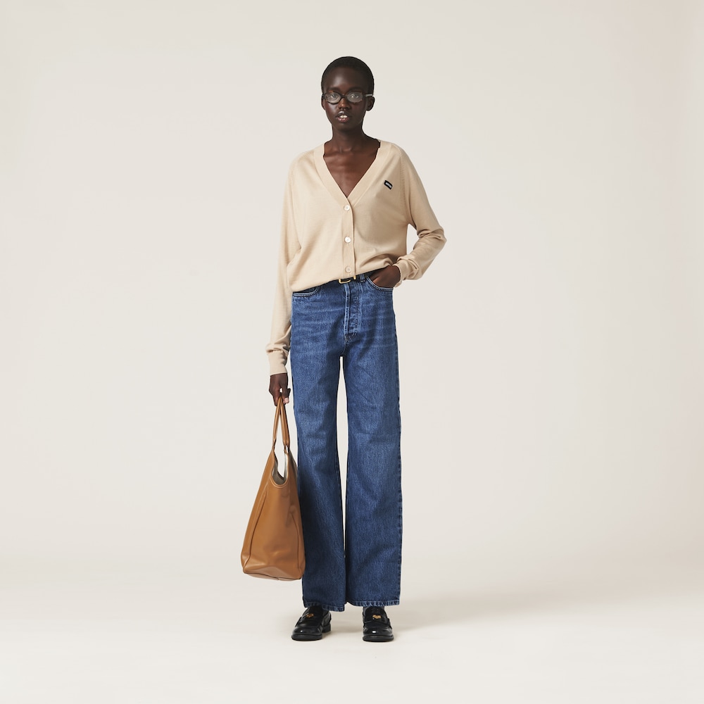 Flared denim jeans