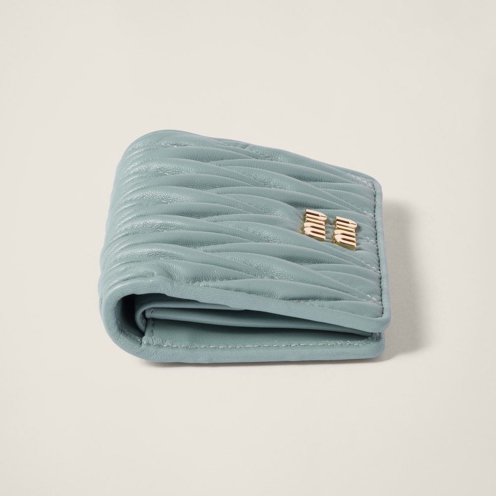 Small matelassé nappa leather wallet