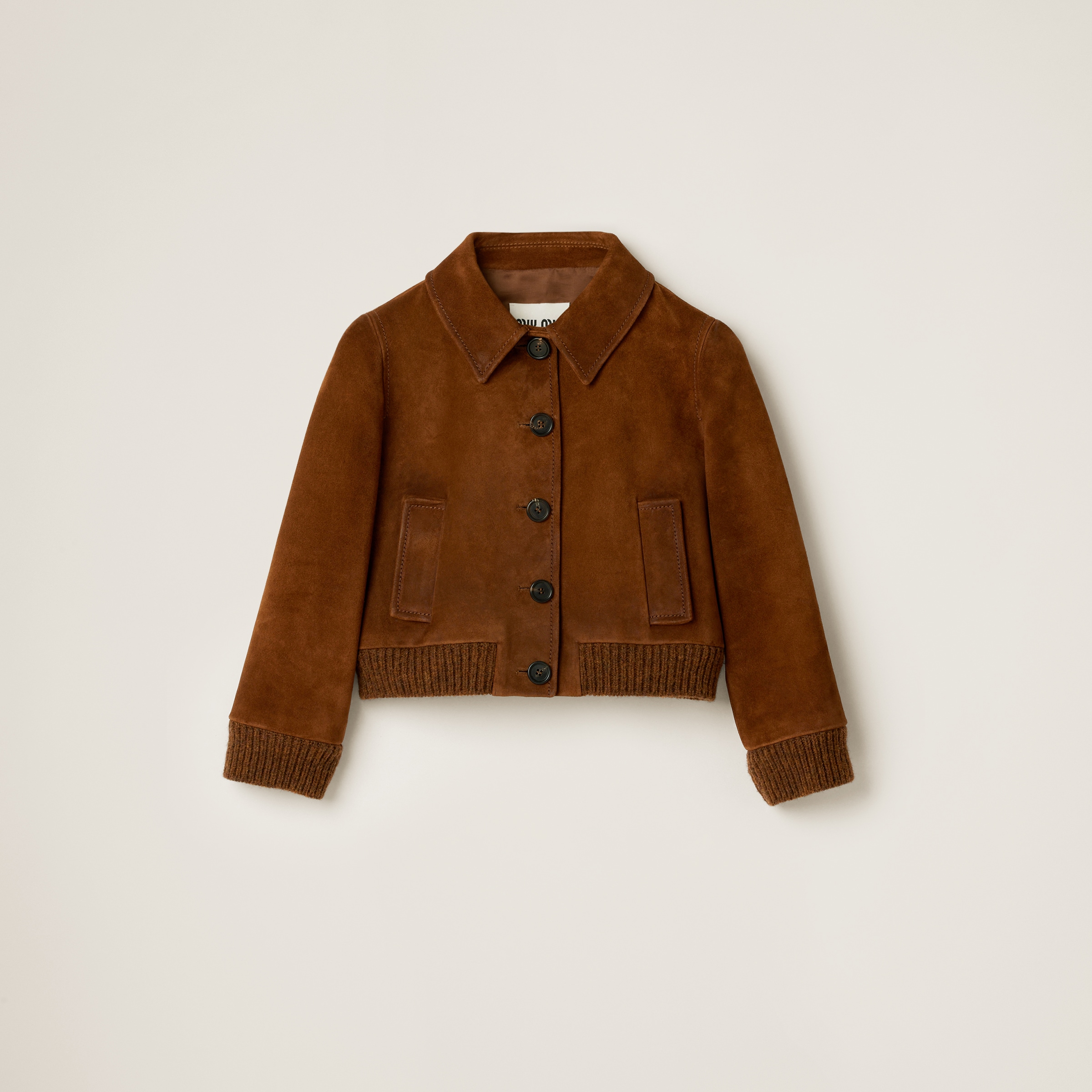 Cropped suede jacket