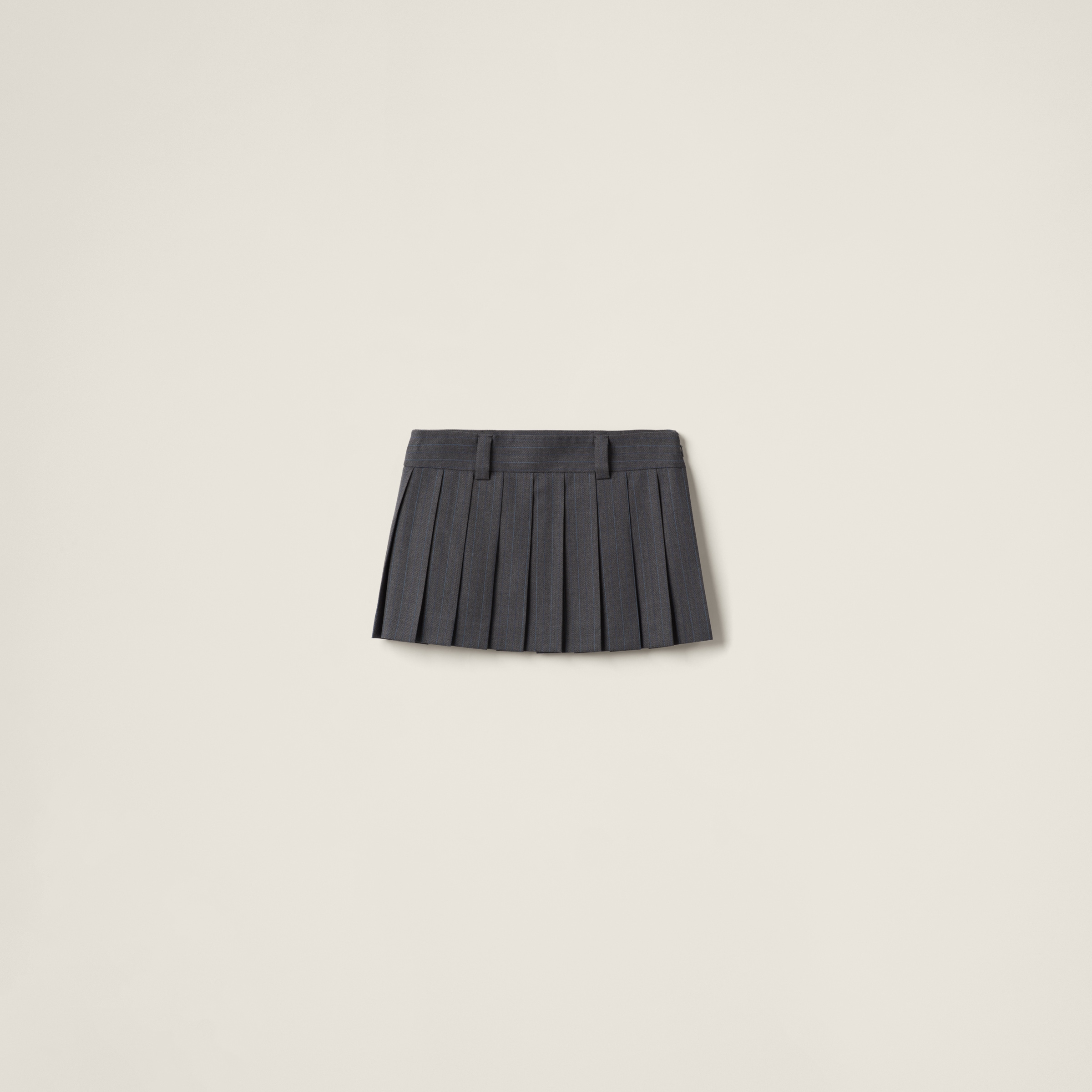 Pleated pinstripe skirt