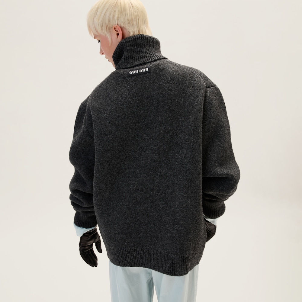 Shetland wool turtleneck jumper