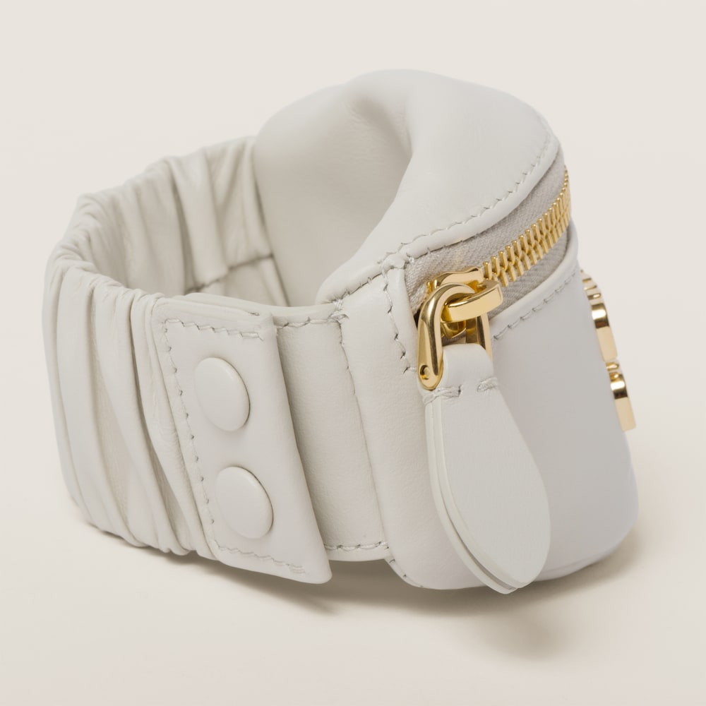 Bracelet with leather mini-pouch