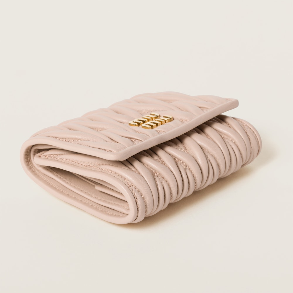 Small matelassé nappa leather wallet