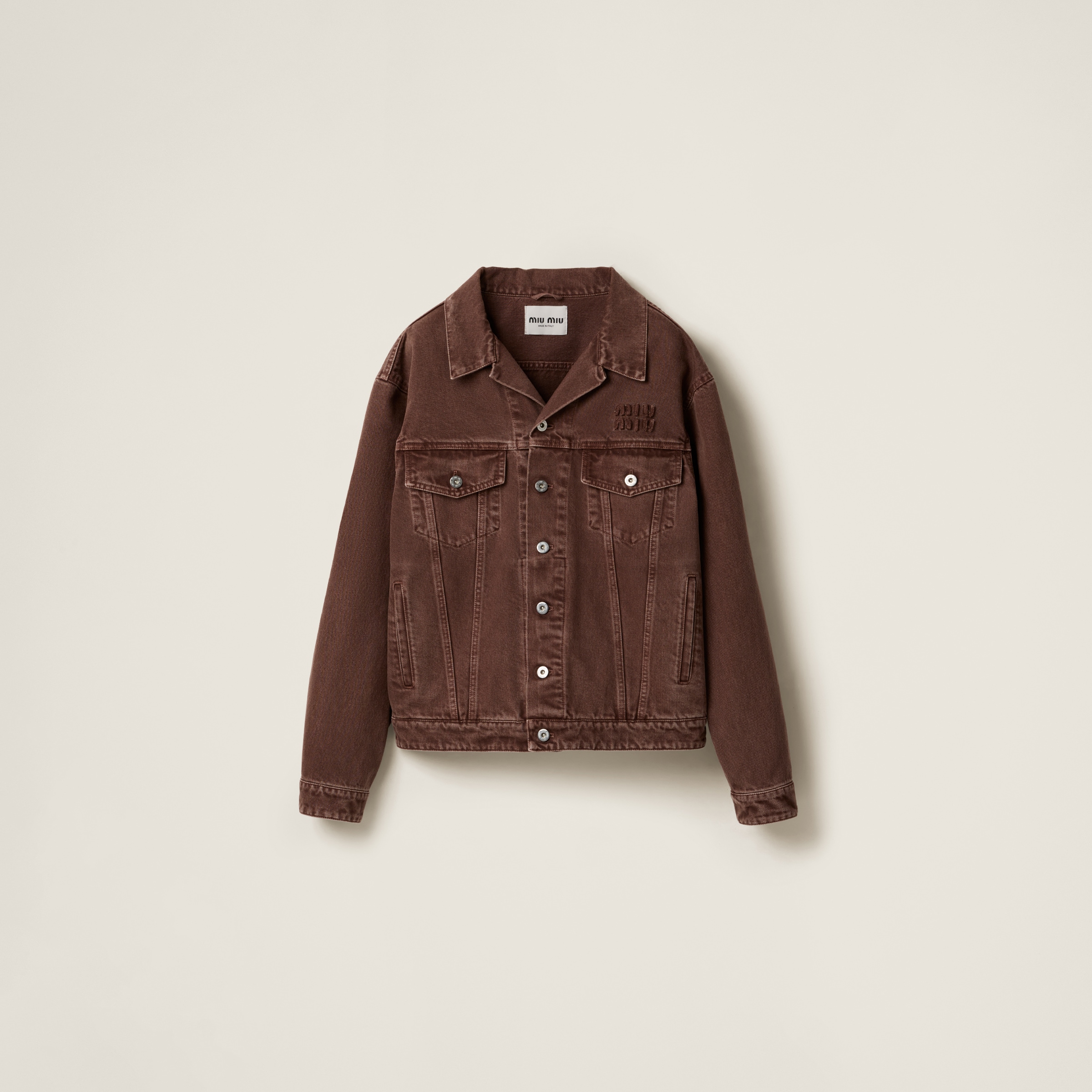 Garment-dyed denim blouson