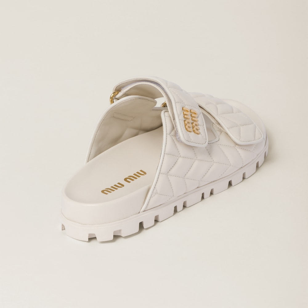 Matelassé nappa leather slides