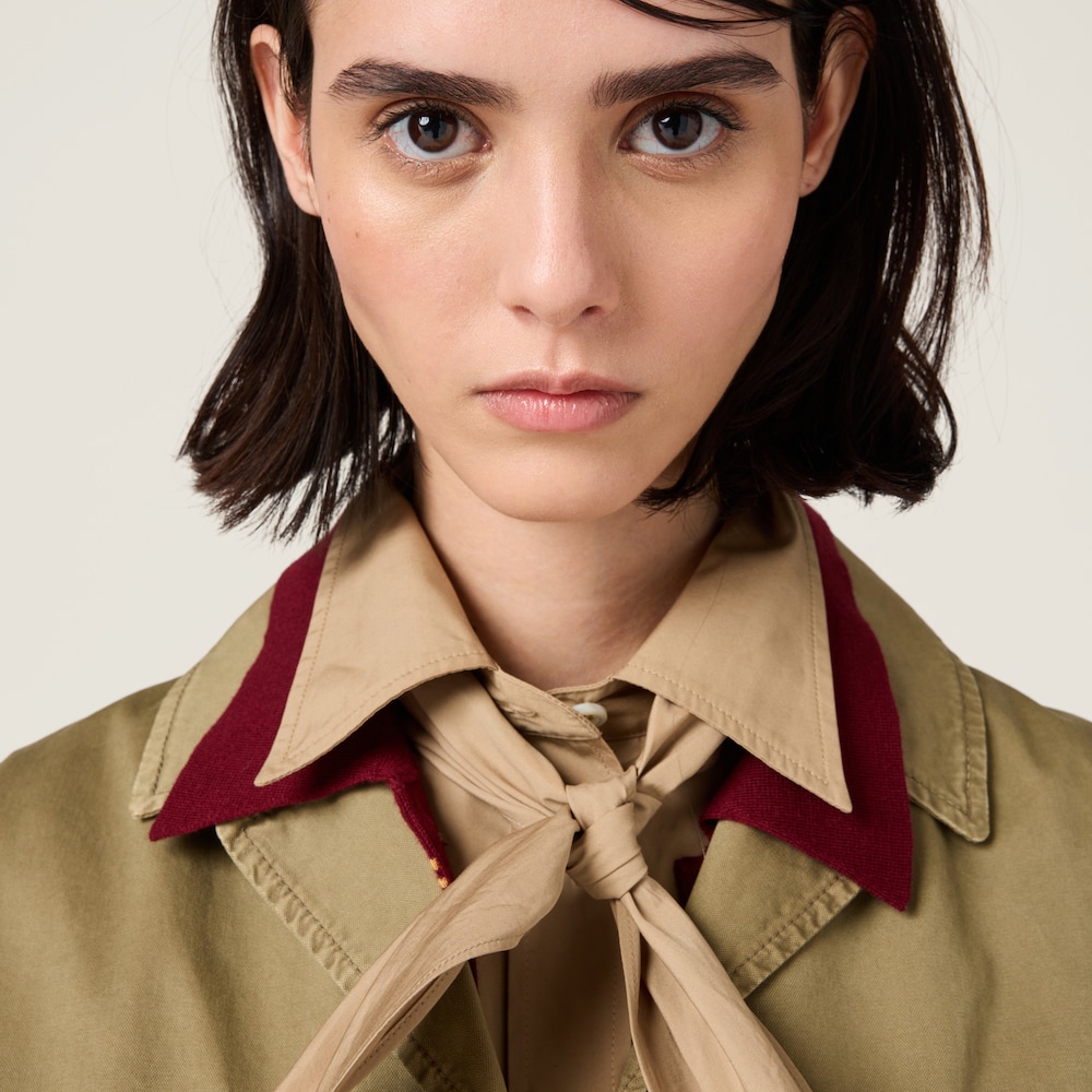 Garment-dyed cotton satin jacket