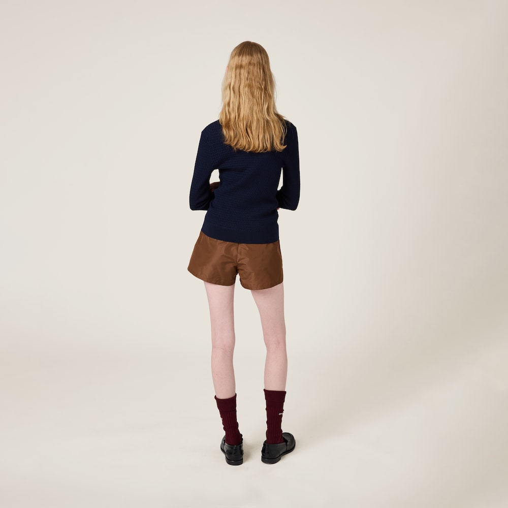 Cable-knit cashmere and silk cardigan
