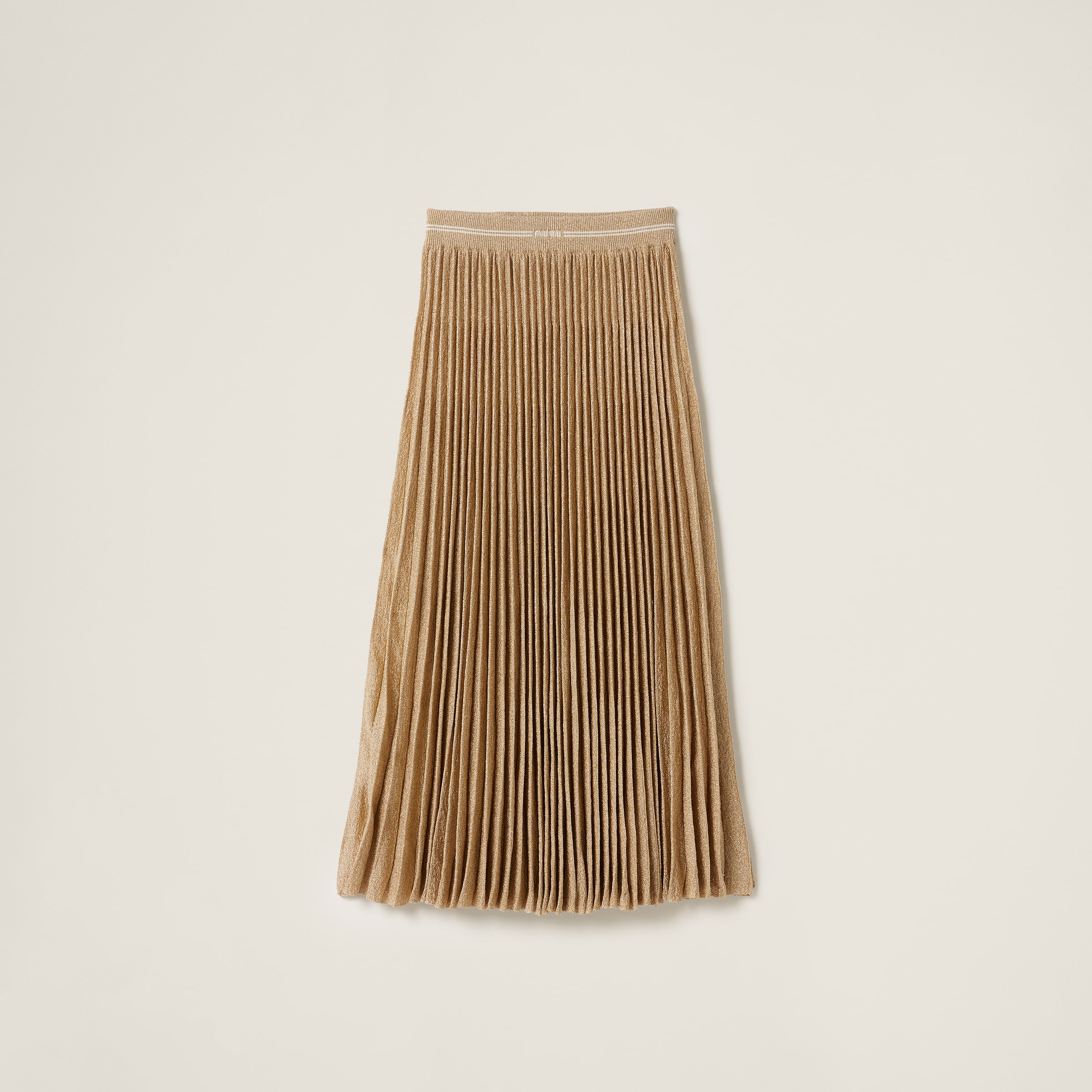 Pleated lamé skirt
