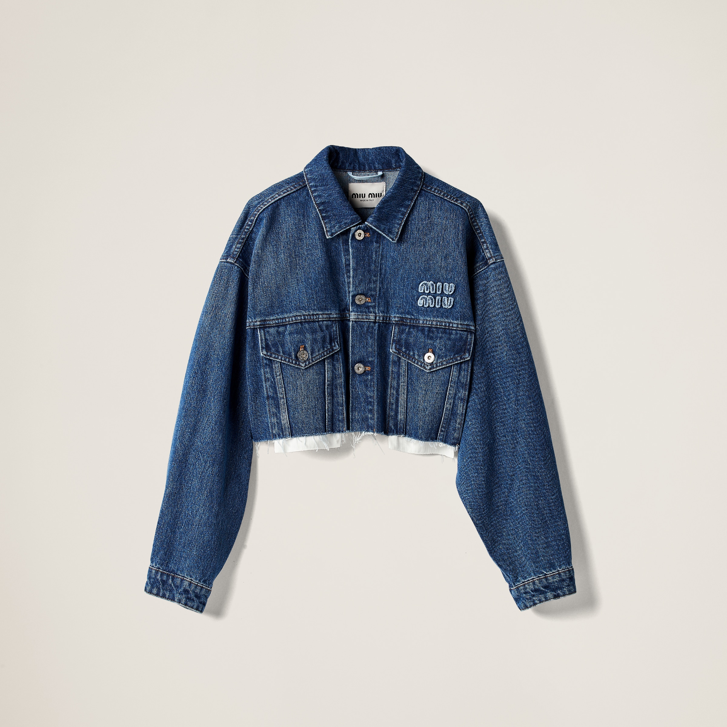 Denim blouson jacket