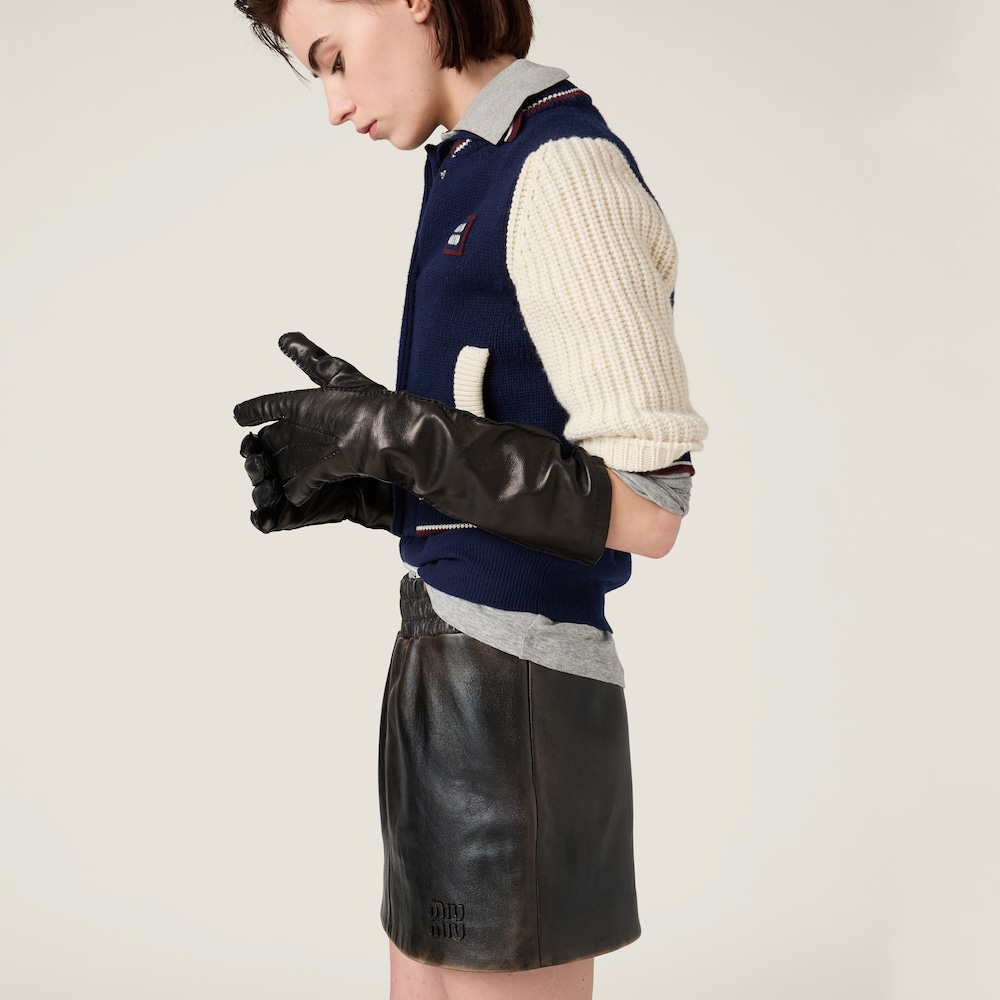 Nappa leather skirt