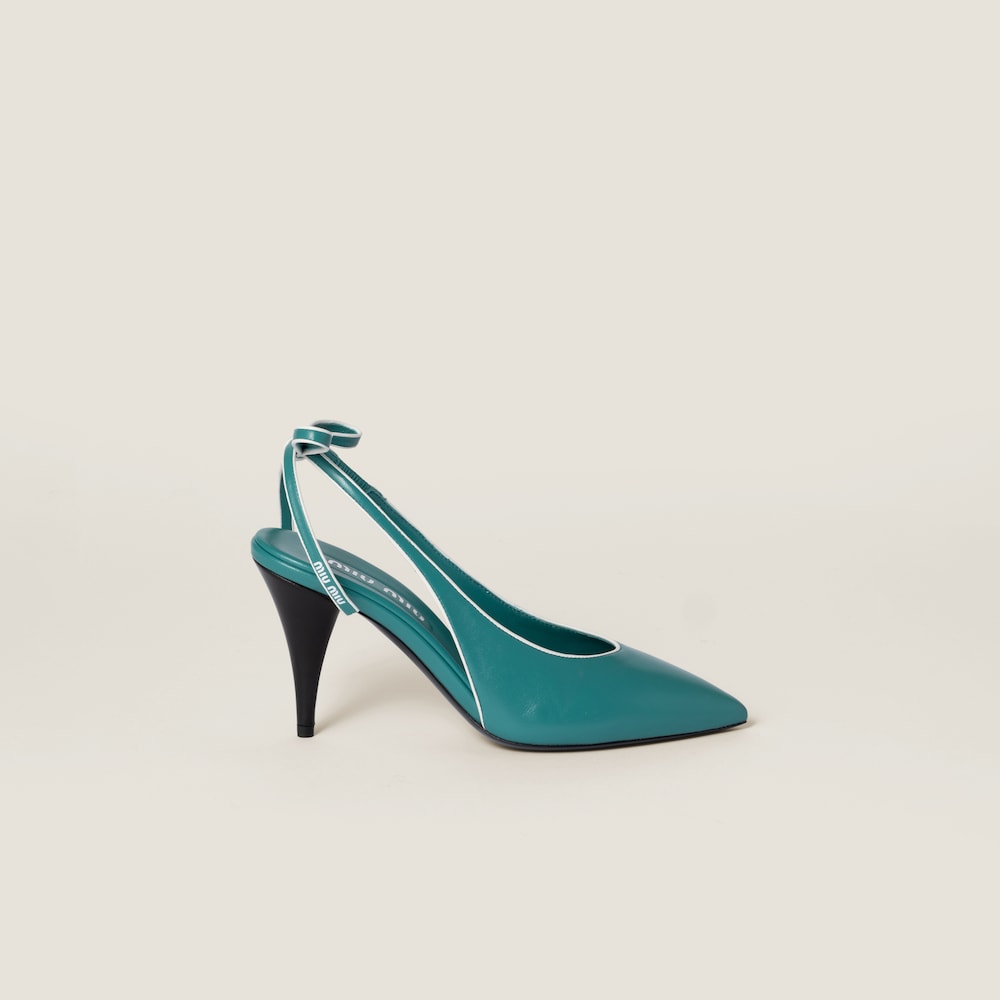 Nappa leather slingback pumps