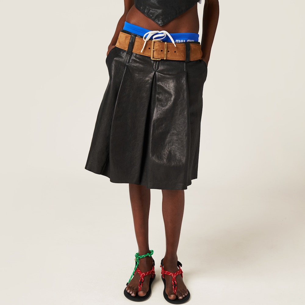 Nappa leather skirt