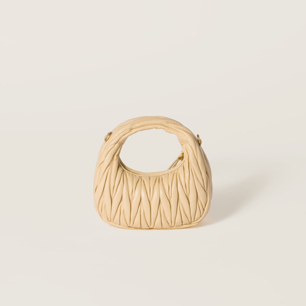 Wander matelassé nappa leather hobo mini-bag