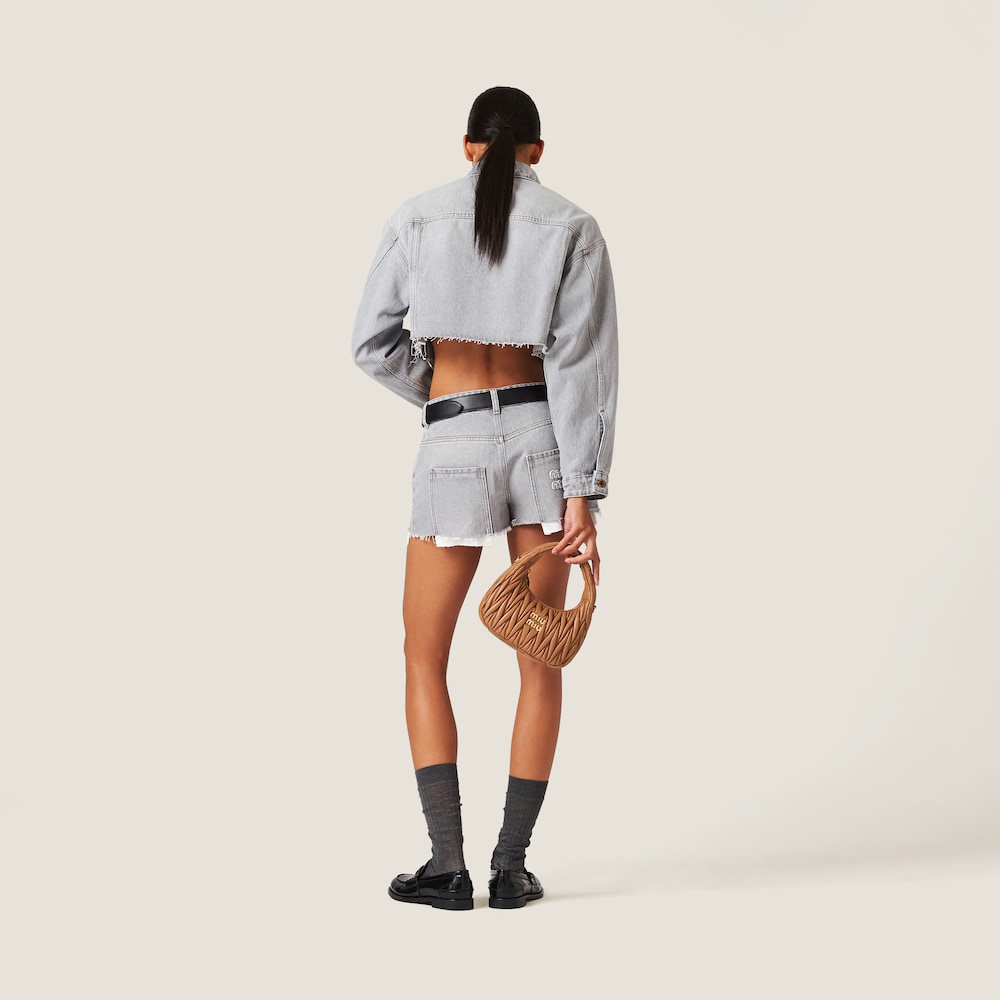 Denim blouson jacket