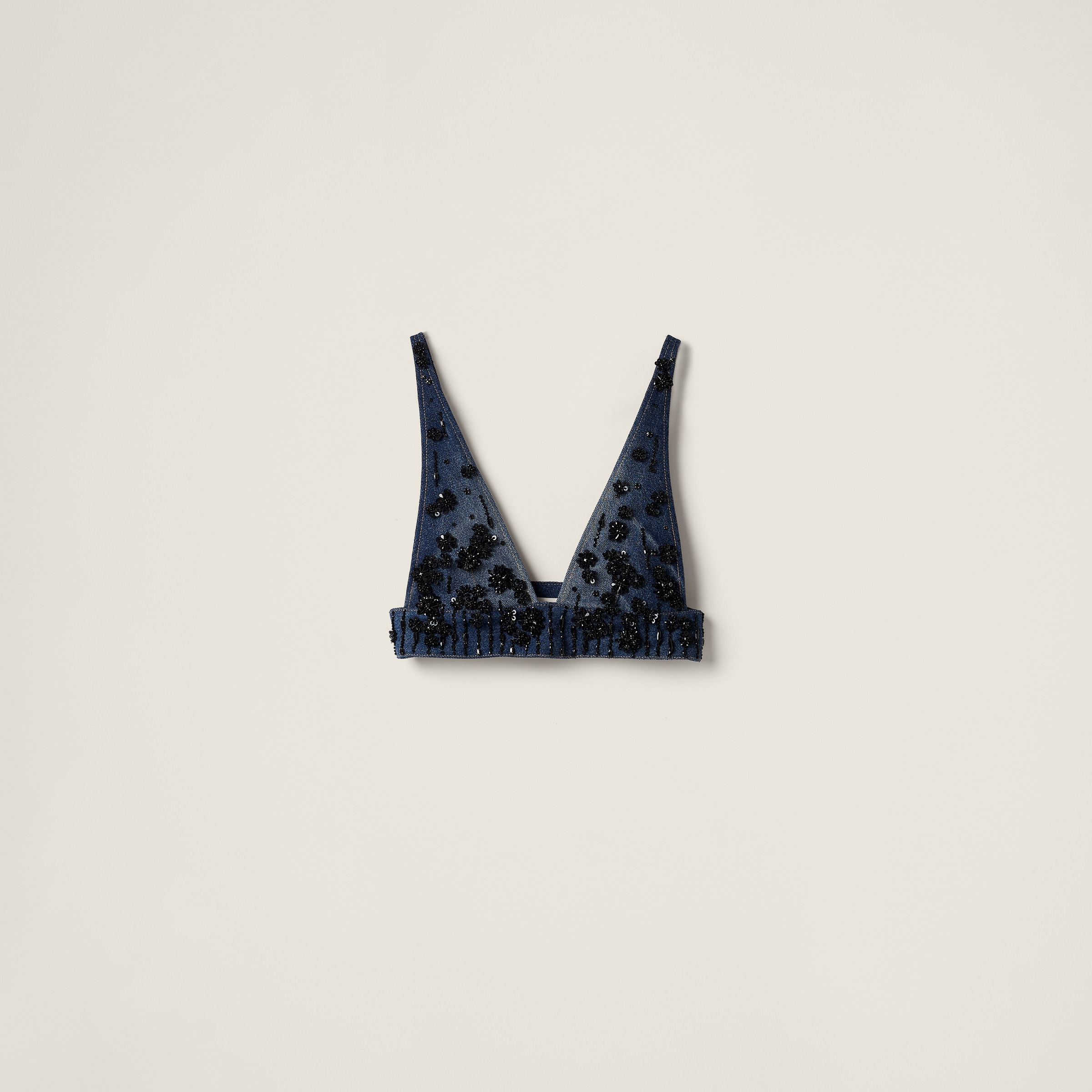 Embellished denim top