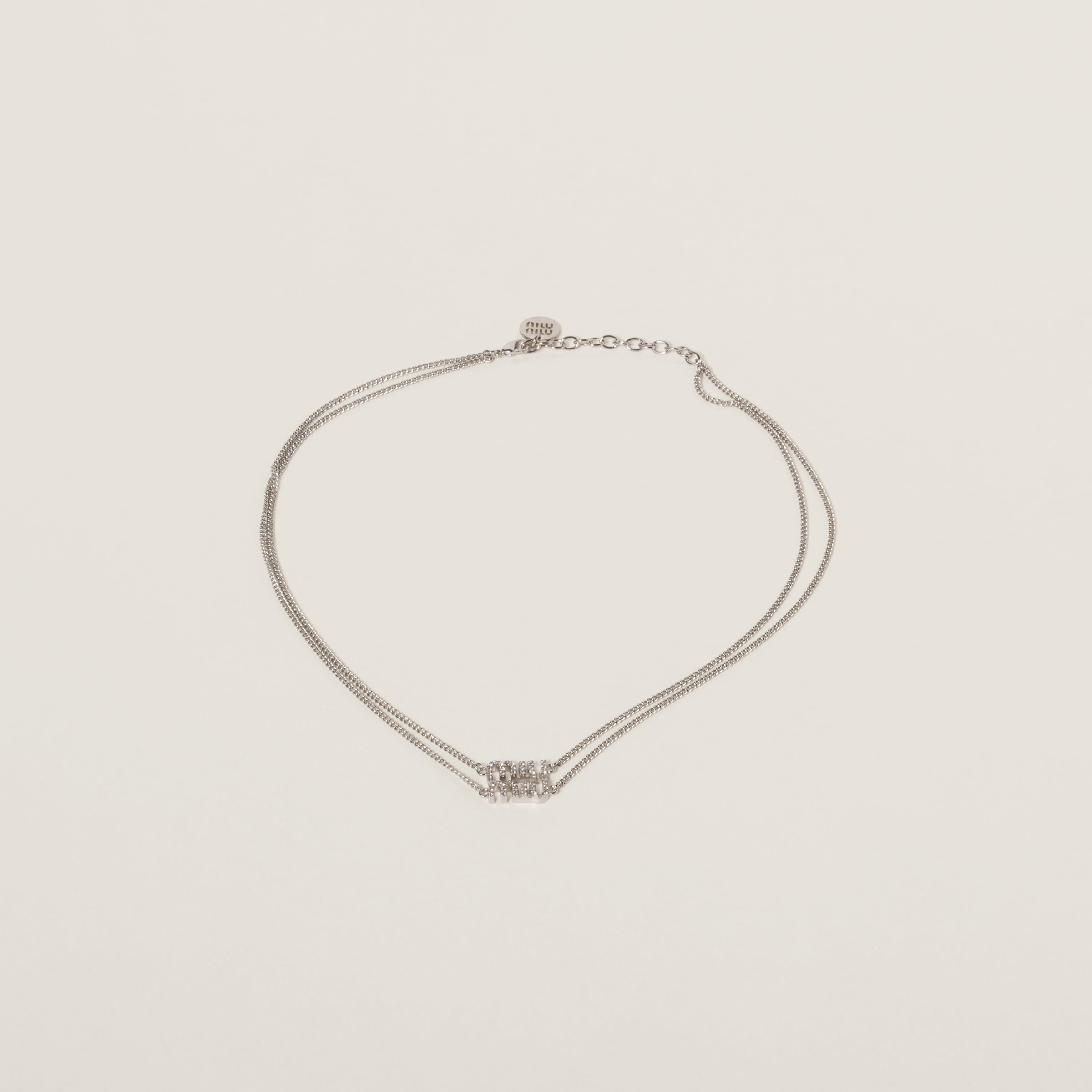 Metal necklace with crystals