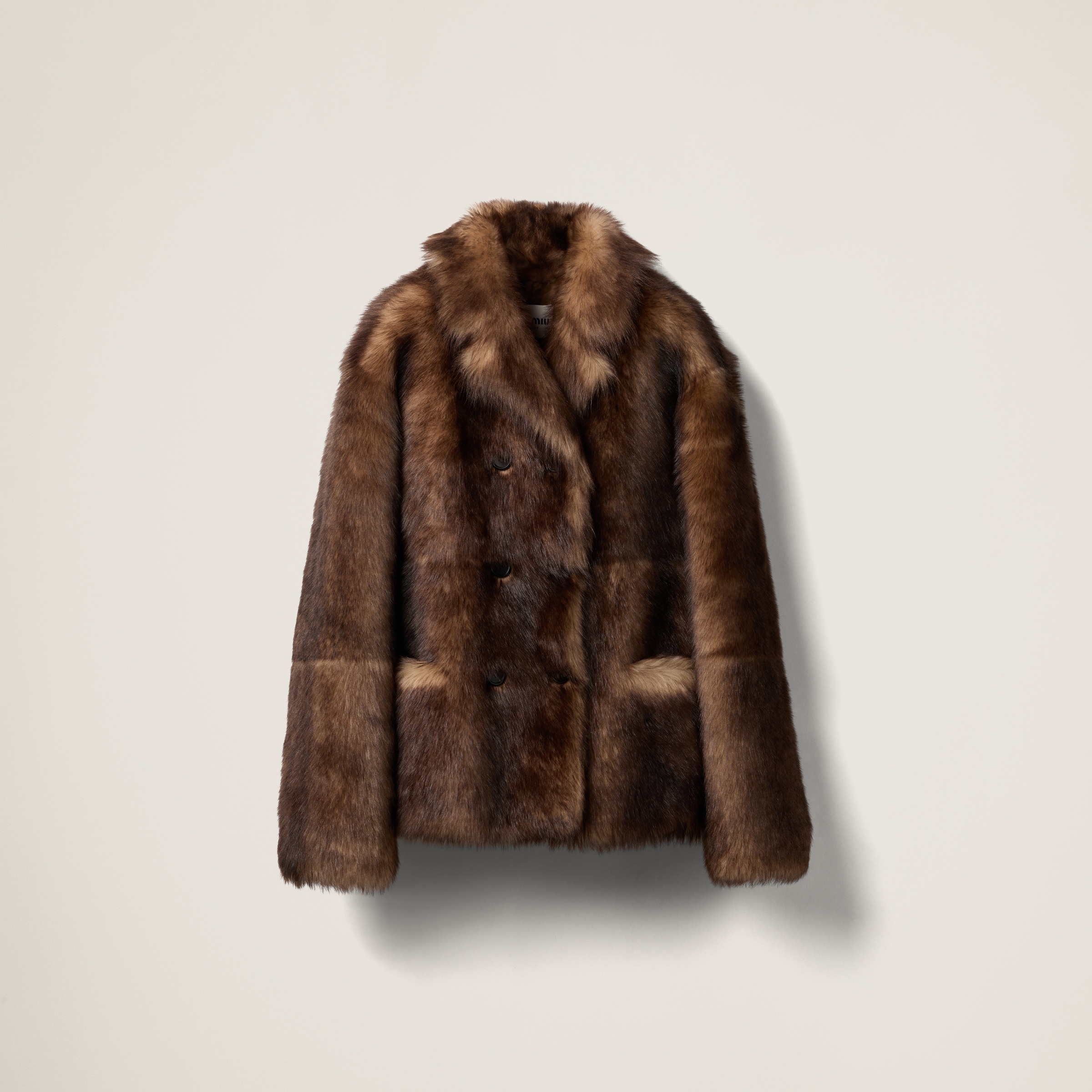 Double-breasted shearling jacket