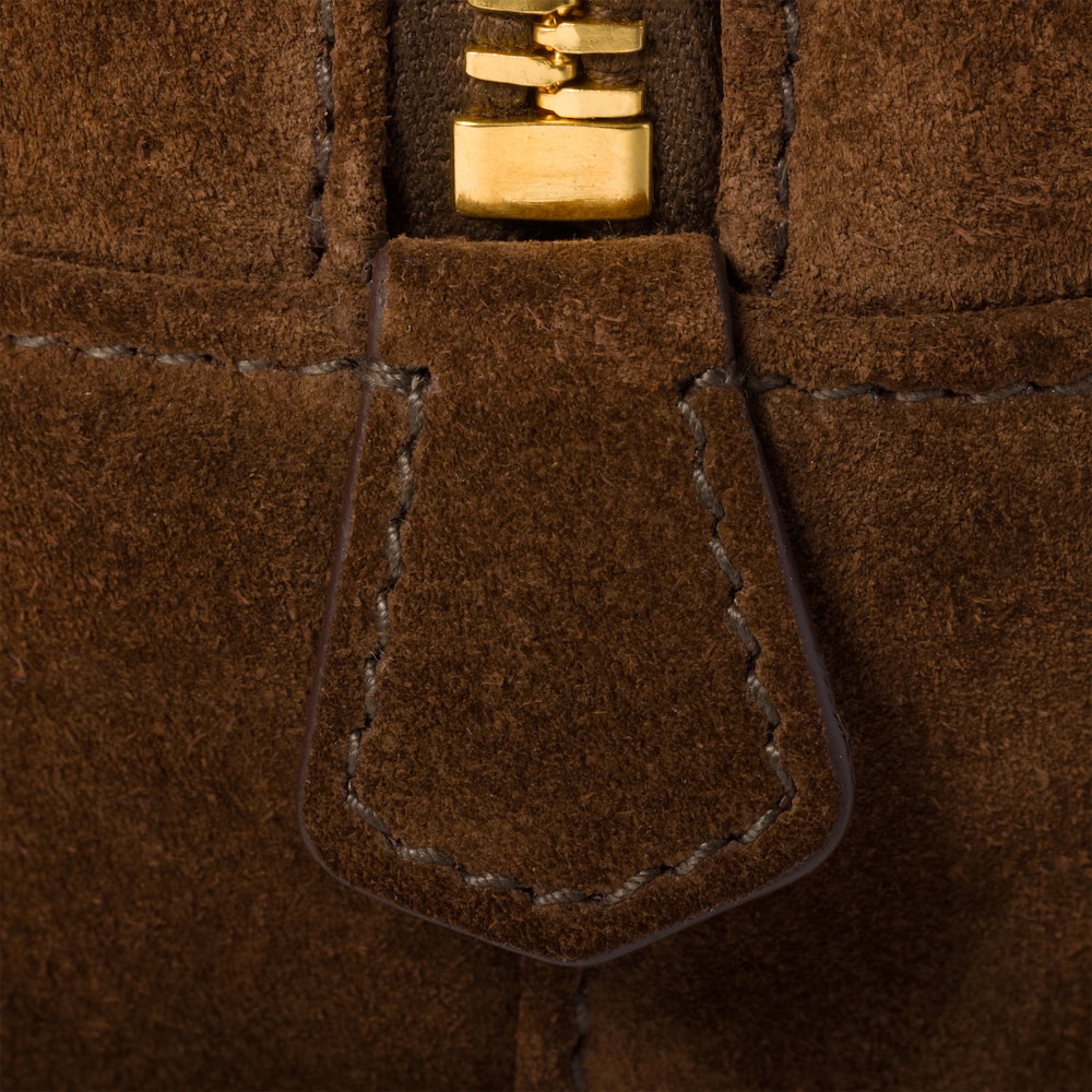 Arcadie padded suede top-handle bag