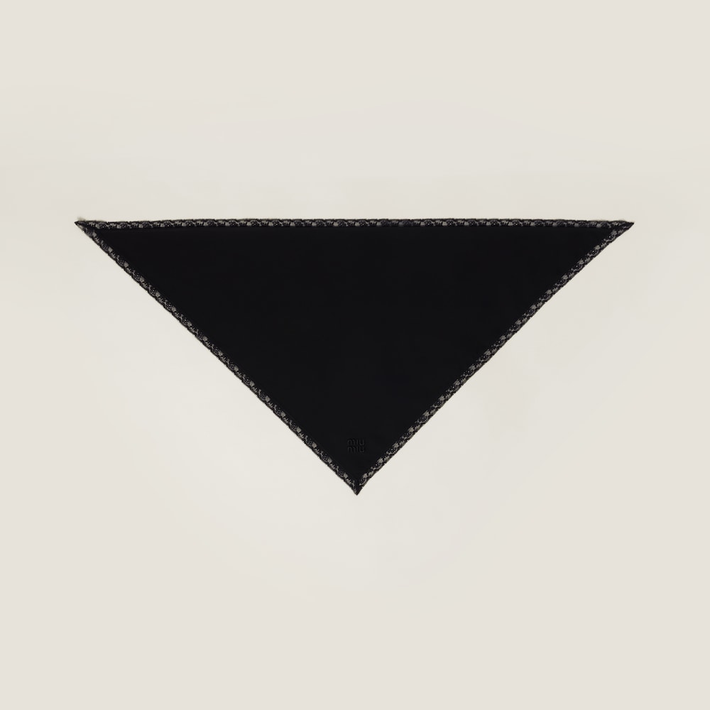 Poplin and lace logo scarf