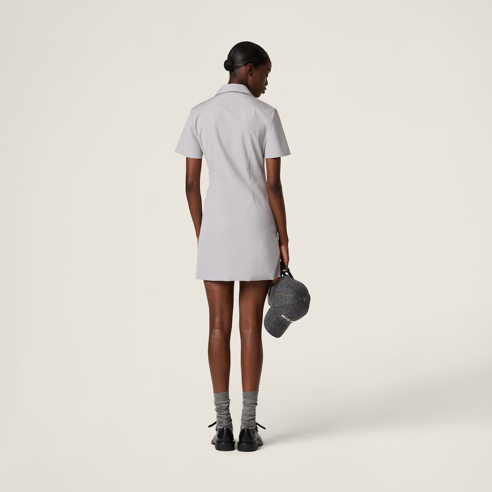 Poplin and jersey mini-dress