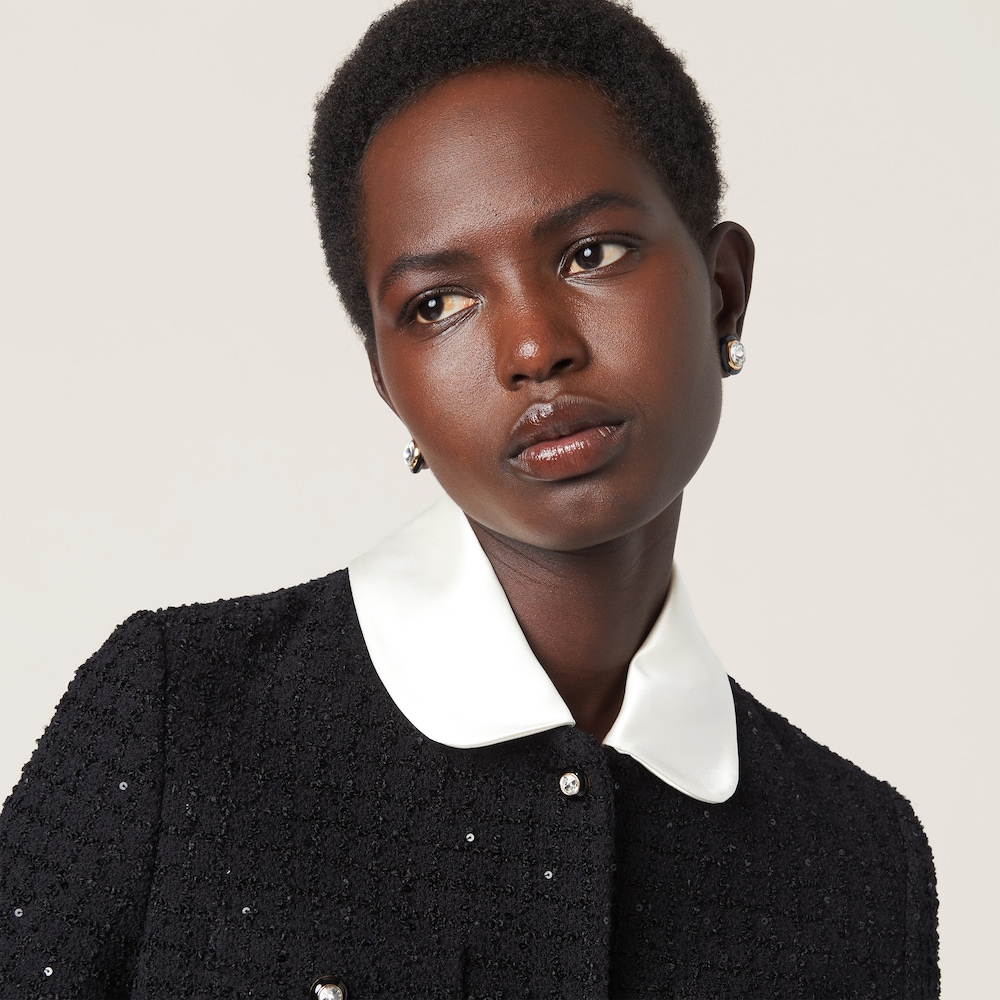 Single-breasted bouclé jacket