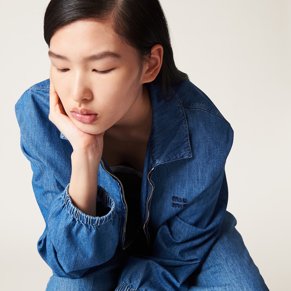Chambray blouson jacket