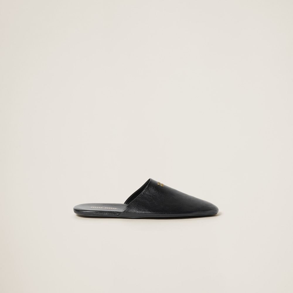 Leather slippers