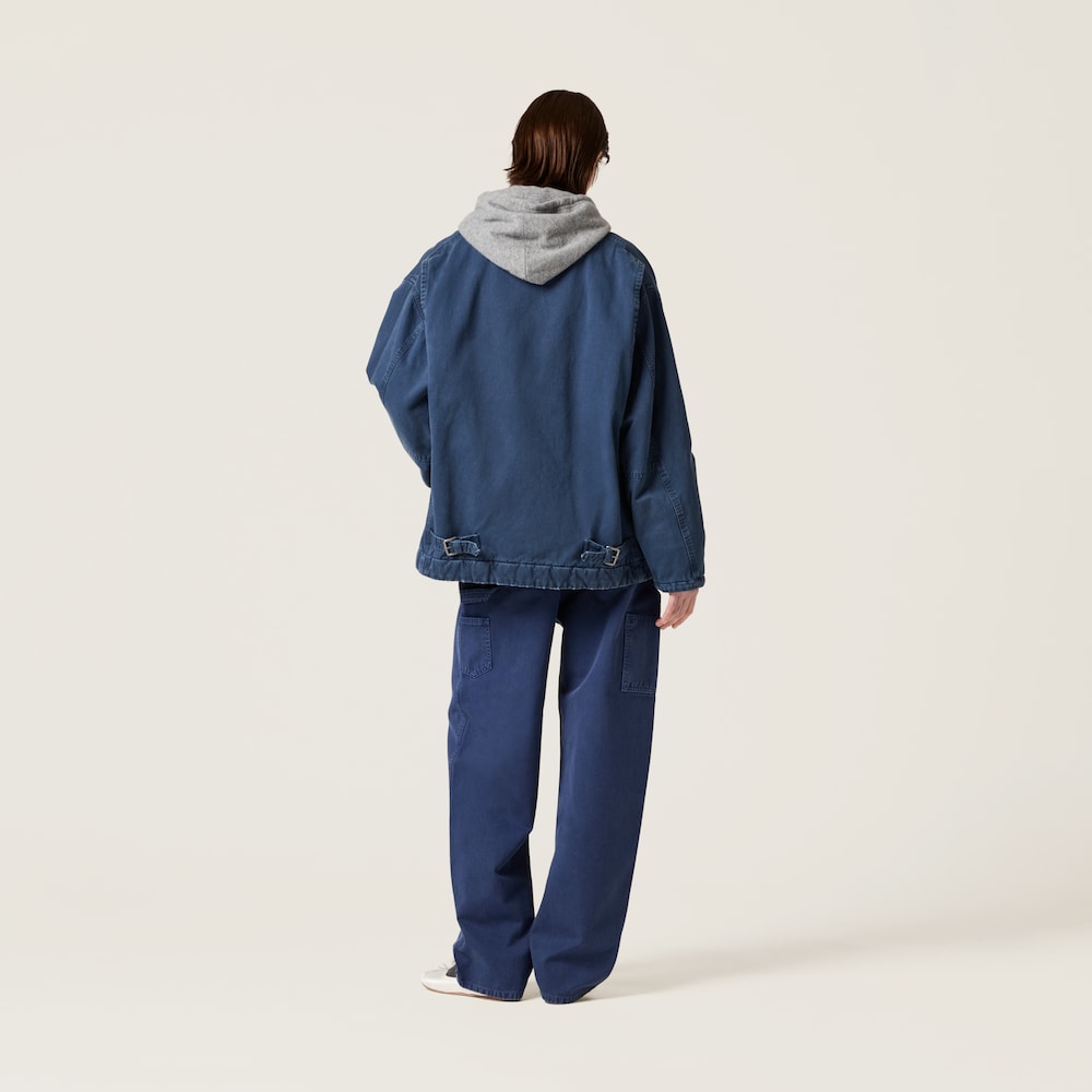 Garment-dyed gabardine pants