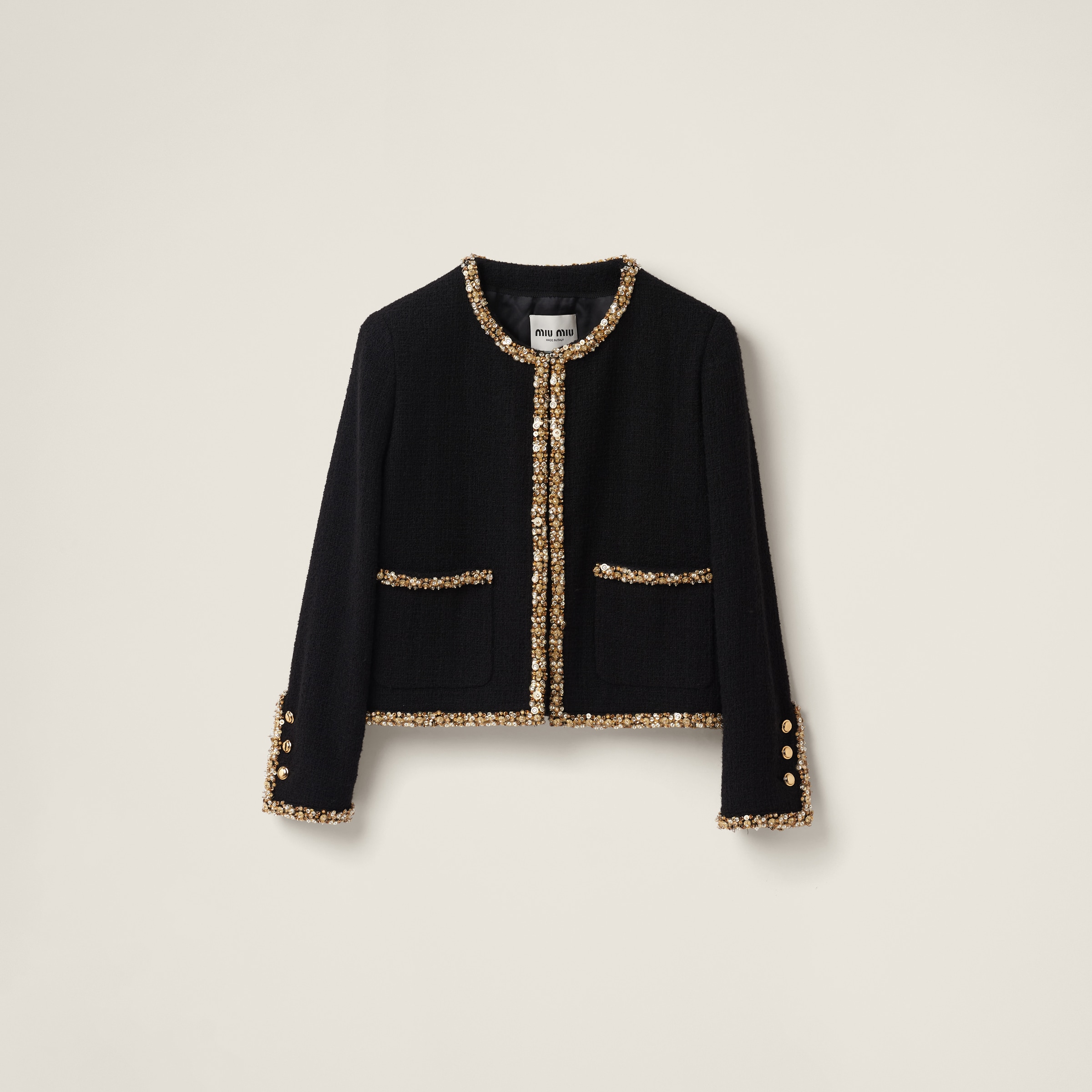Single-breasted tweed jacket