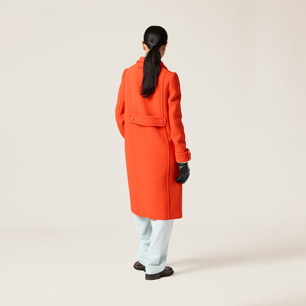 Natté toile double-breasted coat