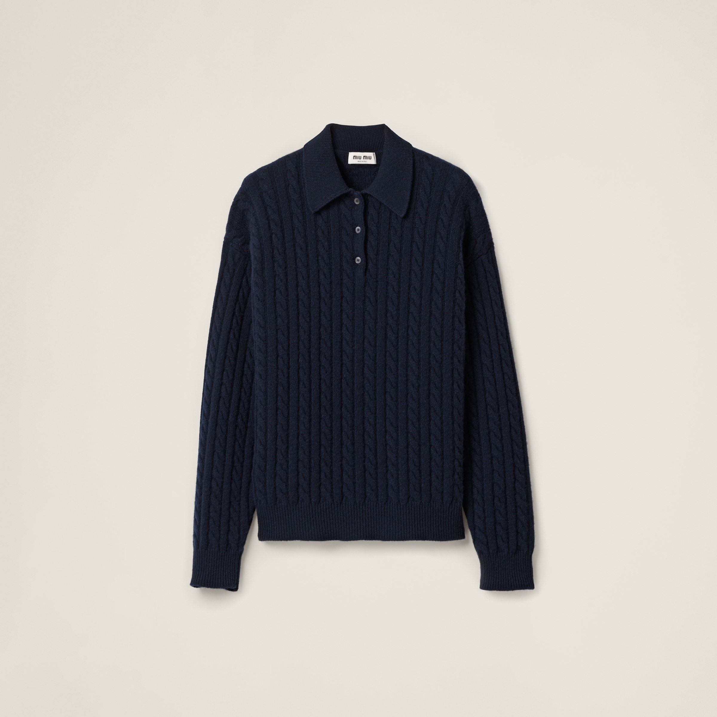Cashmere knit polo shirt