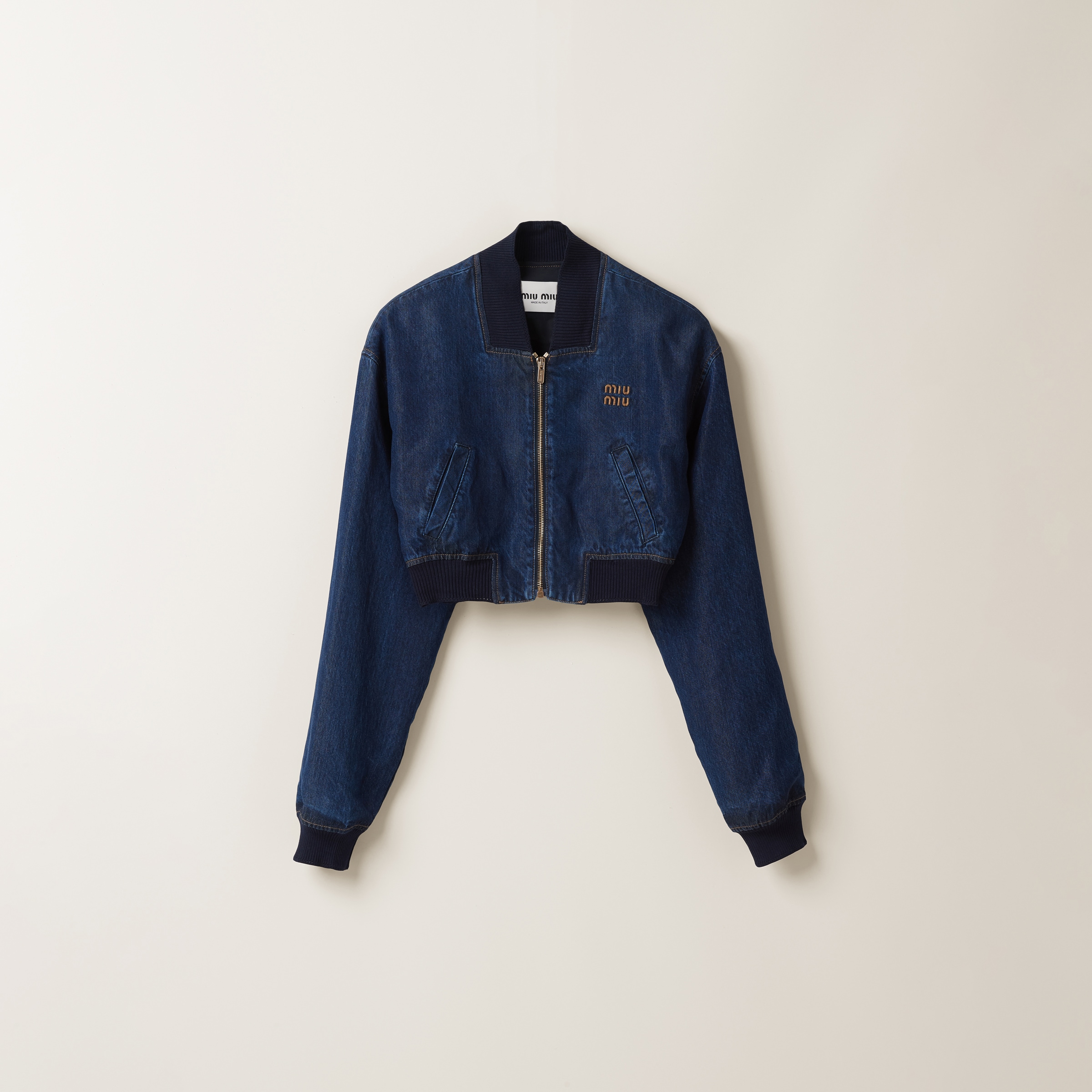 Denim blouson jacket