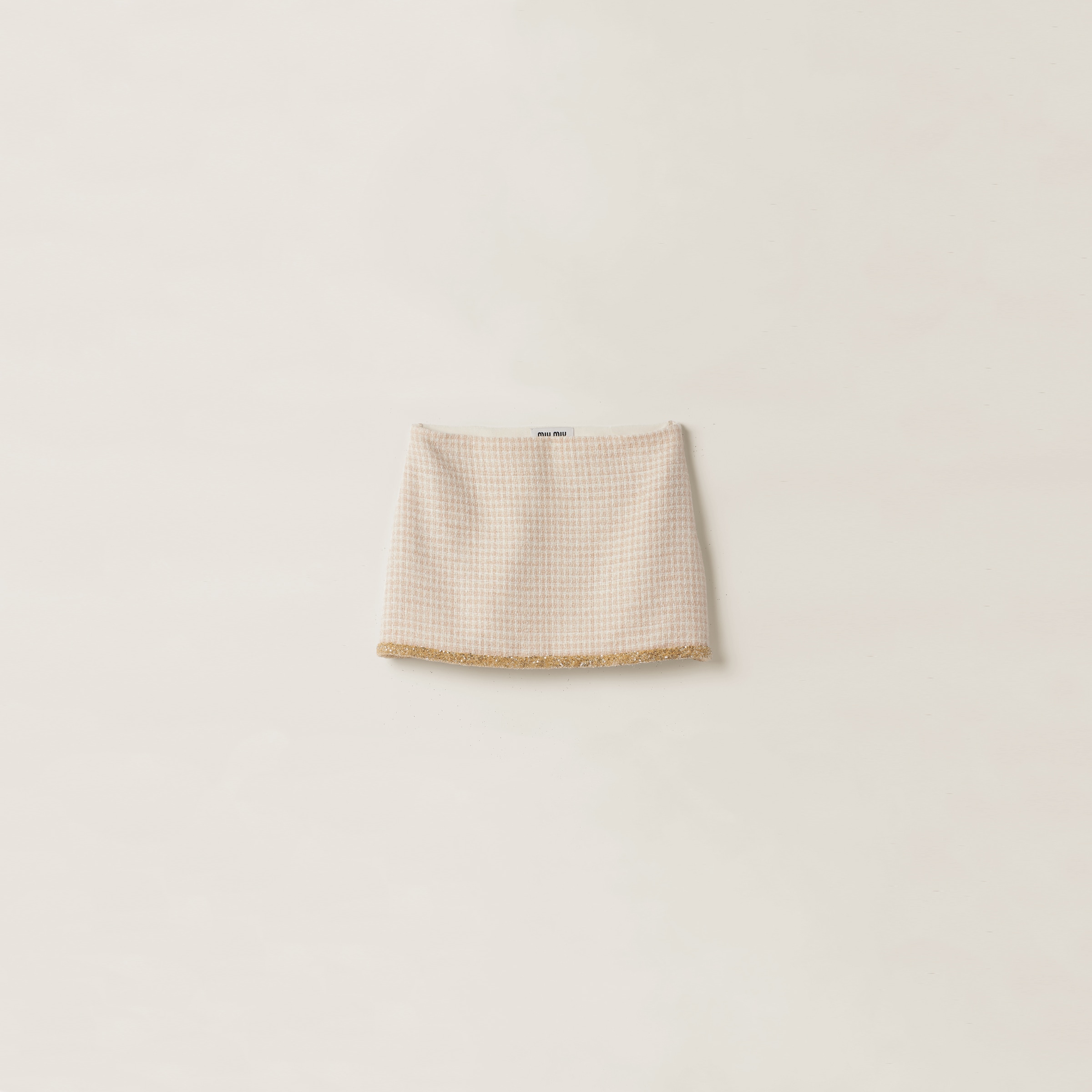 Check lamé miniskirt