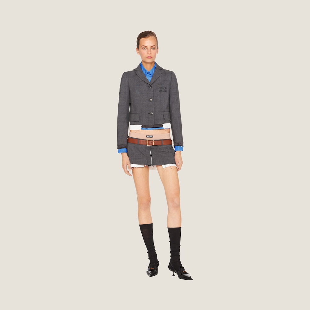 Cropped poplin shirt