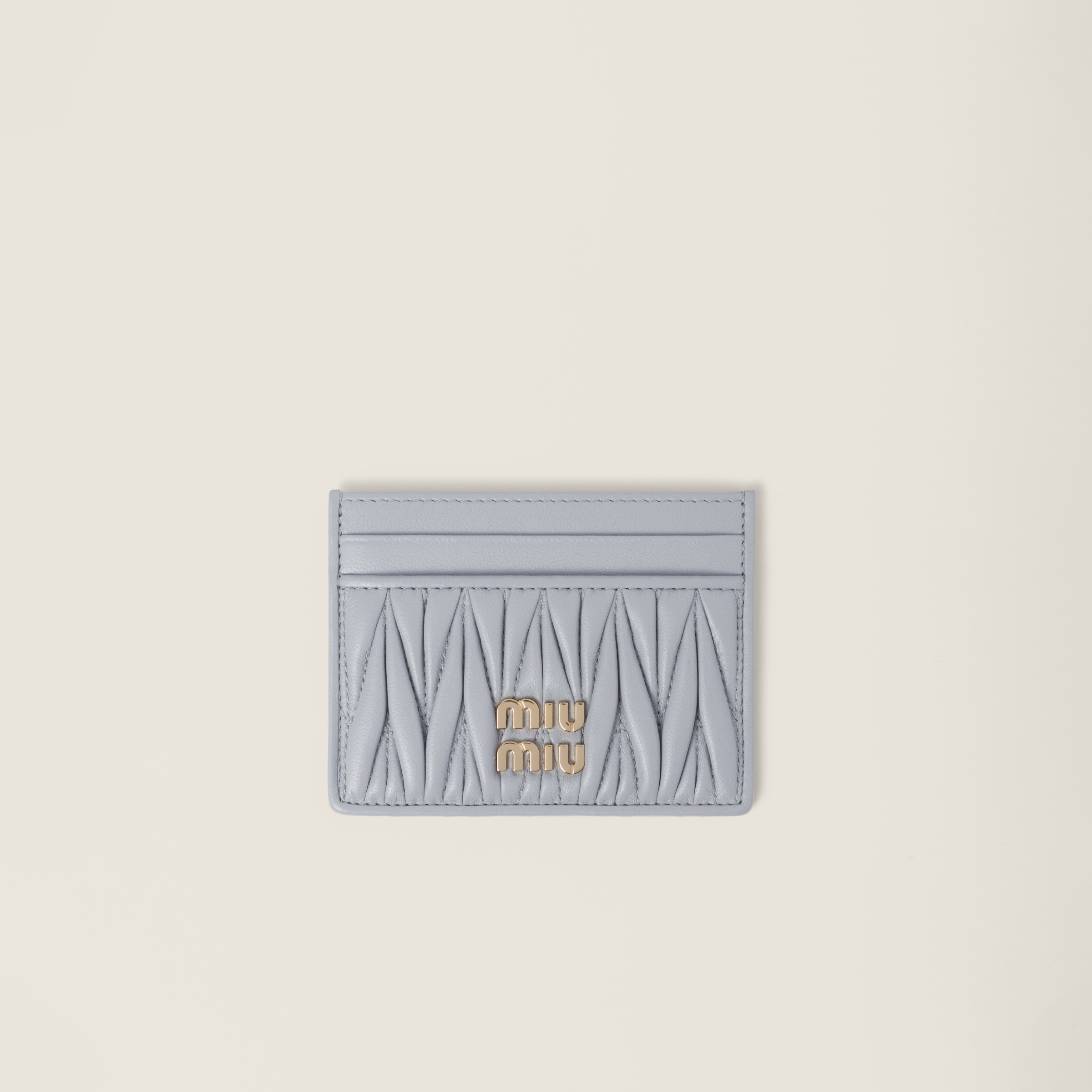 Matelassé nappa leather card holder