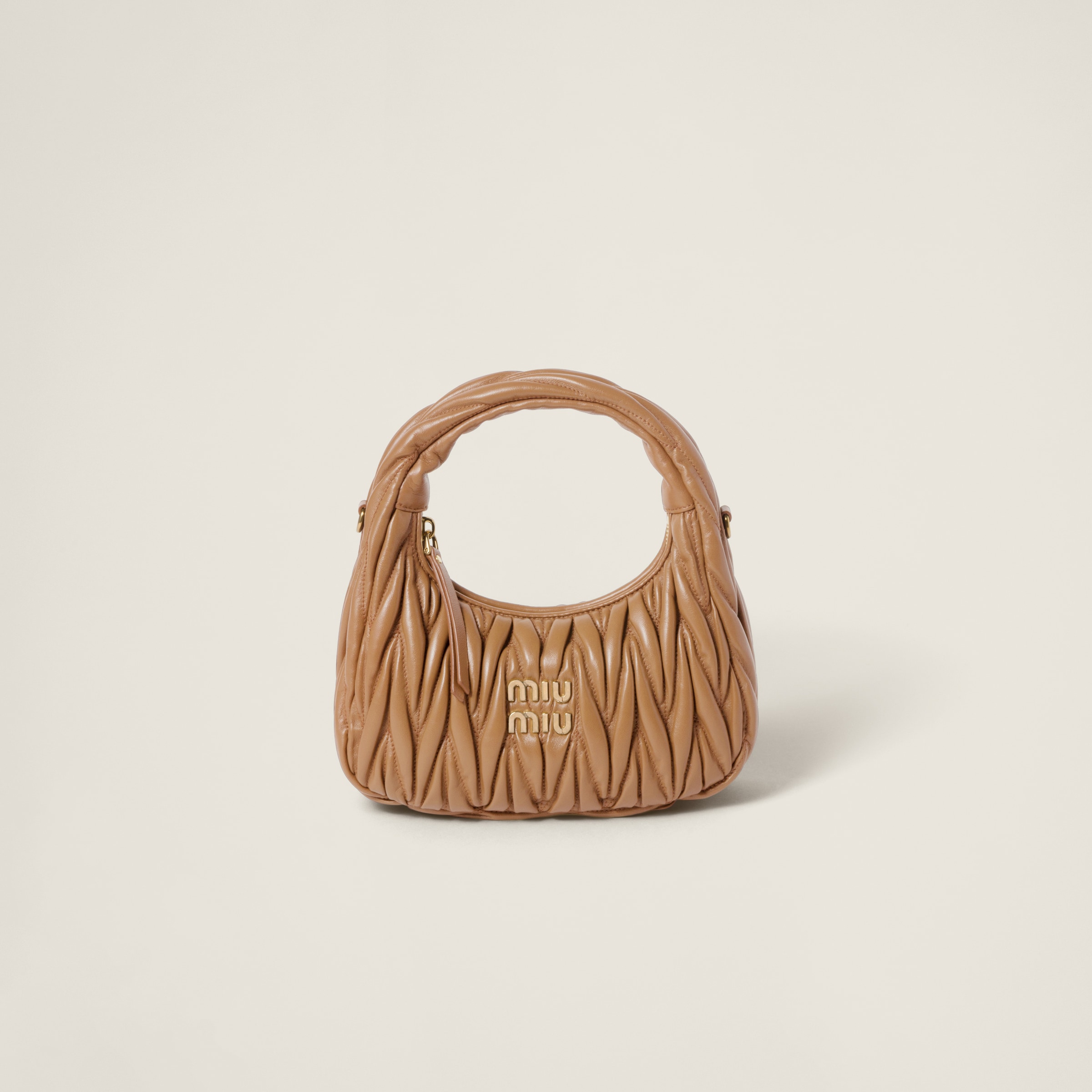 Wander matelassé nappa leather hobo bag