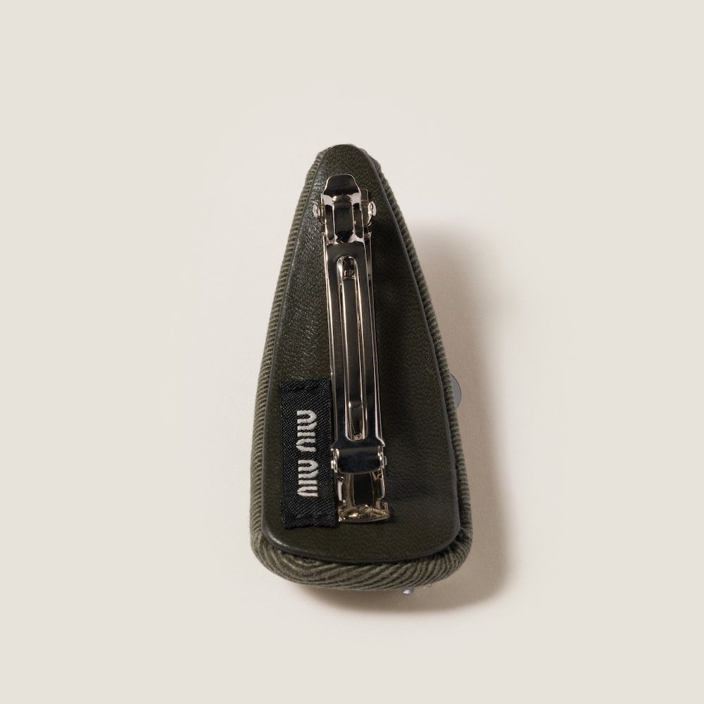 Embroidered gabardine hair clip