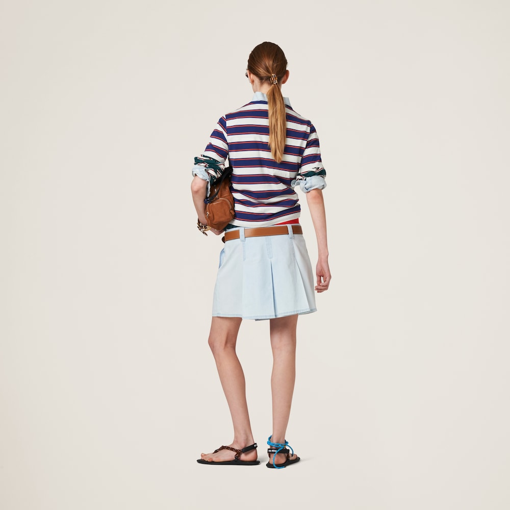 Pleated chambray skirt
