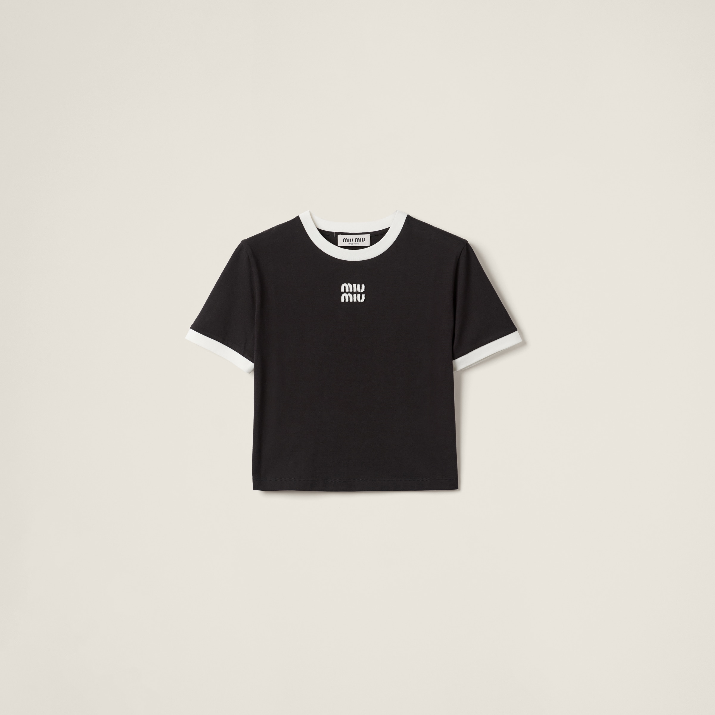 Cotton jersey T-shirt with embroidered logo