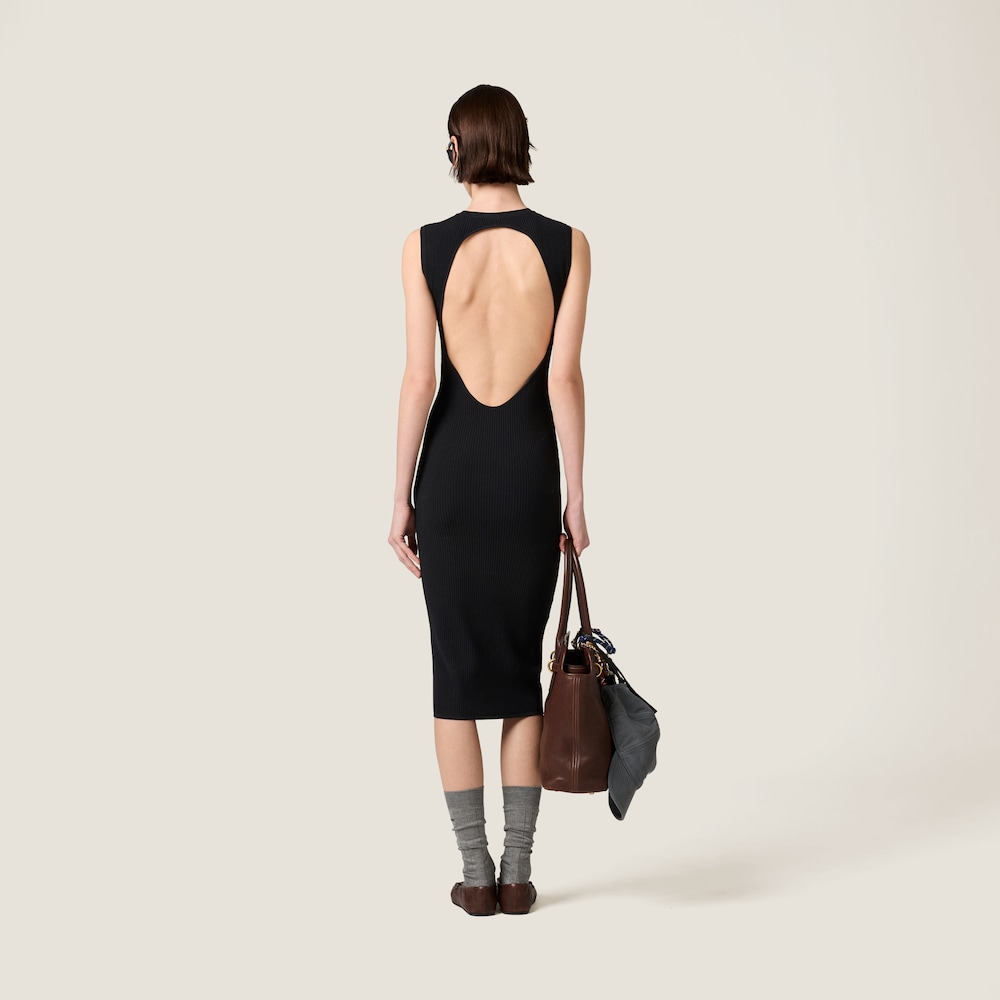 Viscose round-neck dress