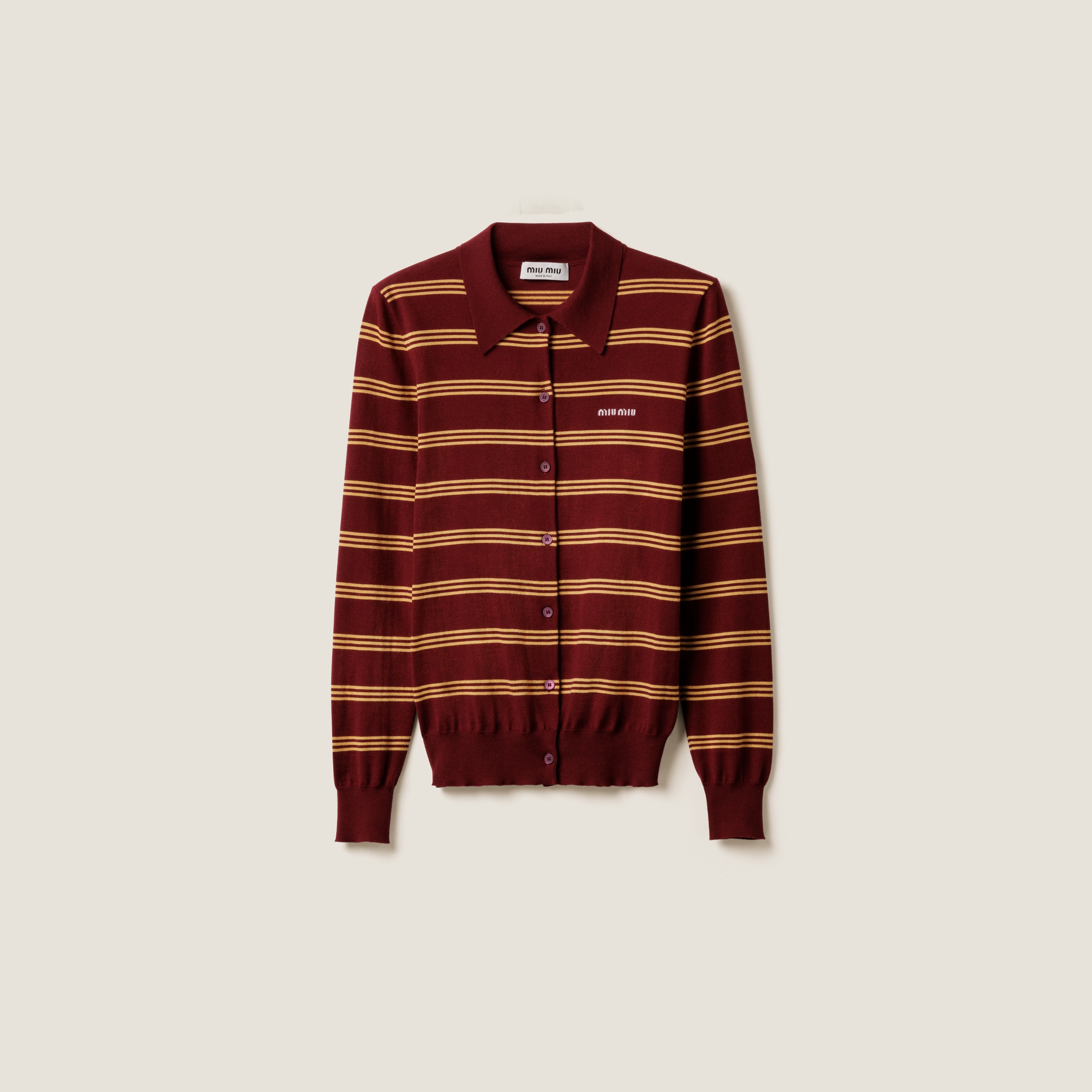 Striped cashmere and silk cardigan