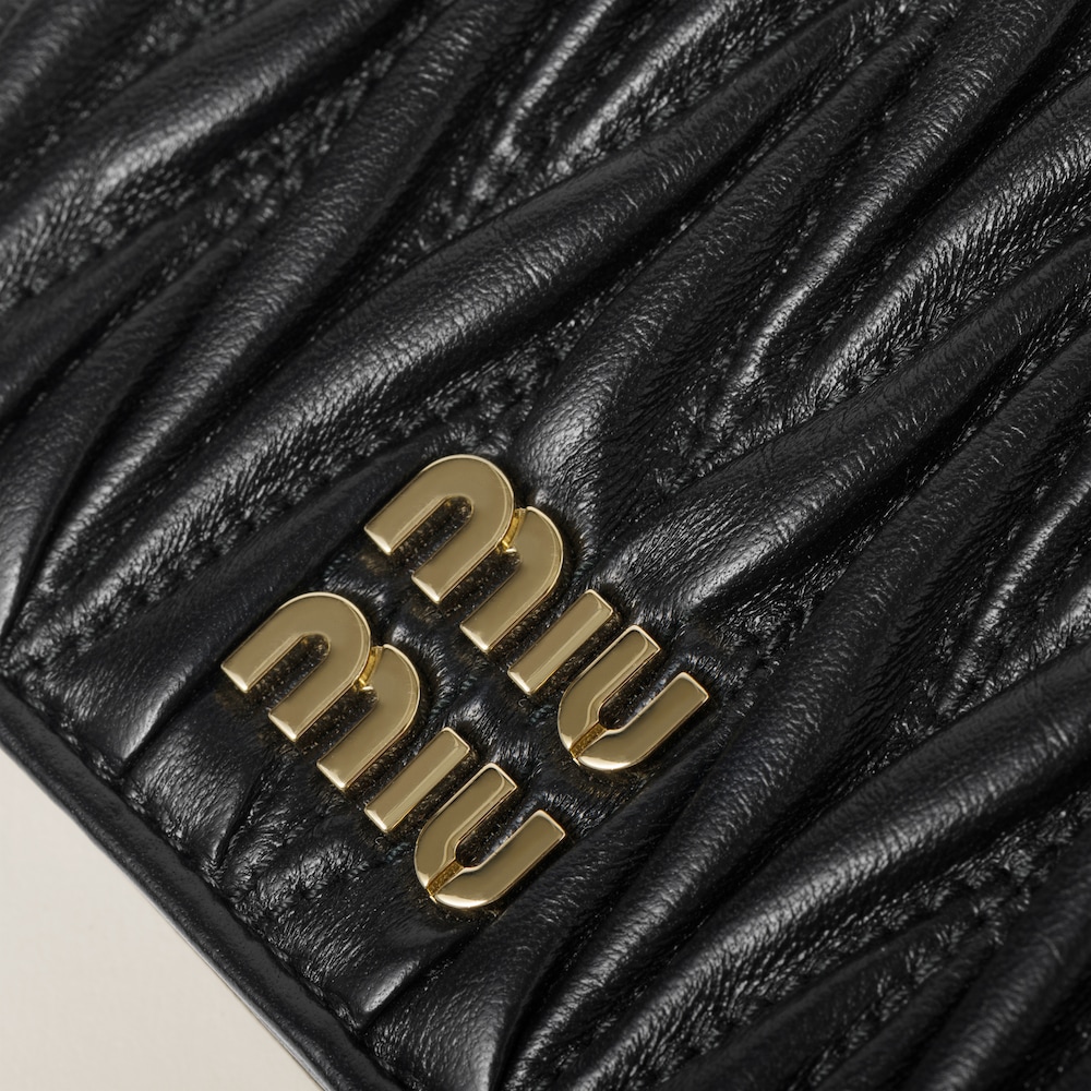Small matelassé nappa leather wallet