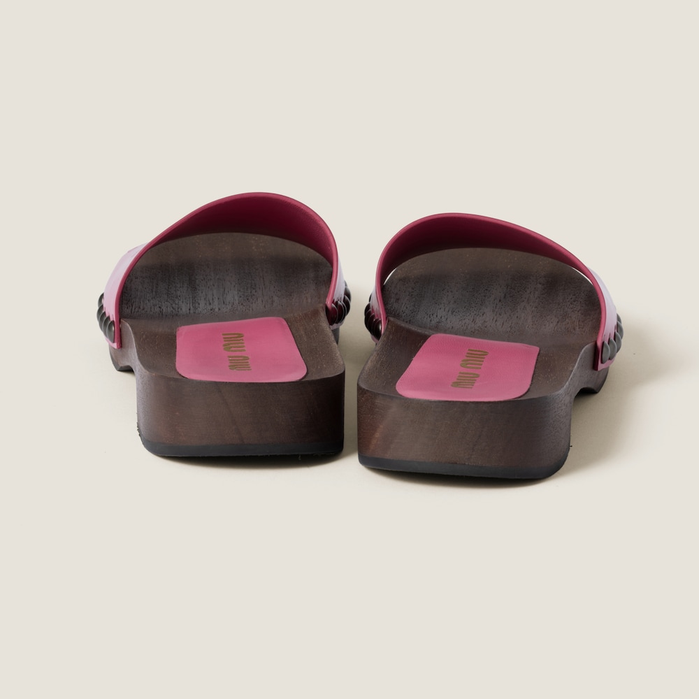 Patent leather clogs