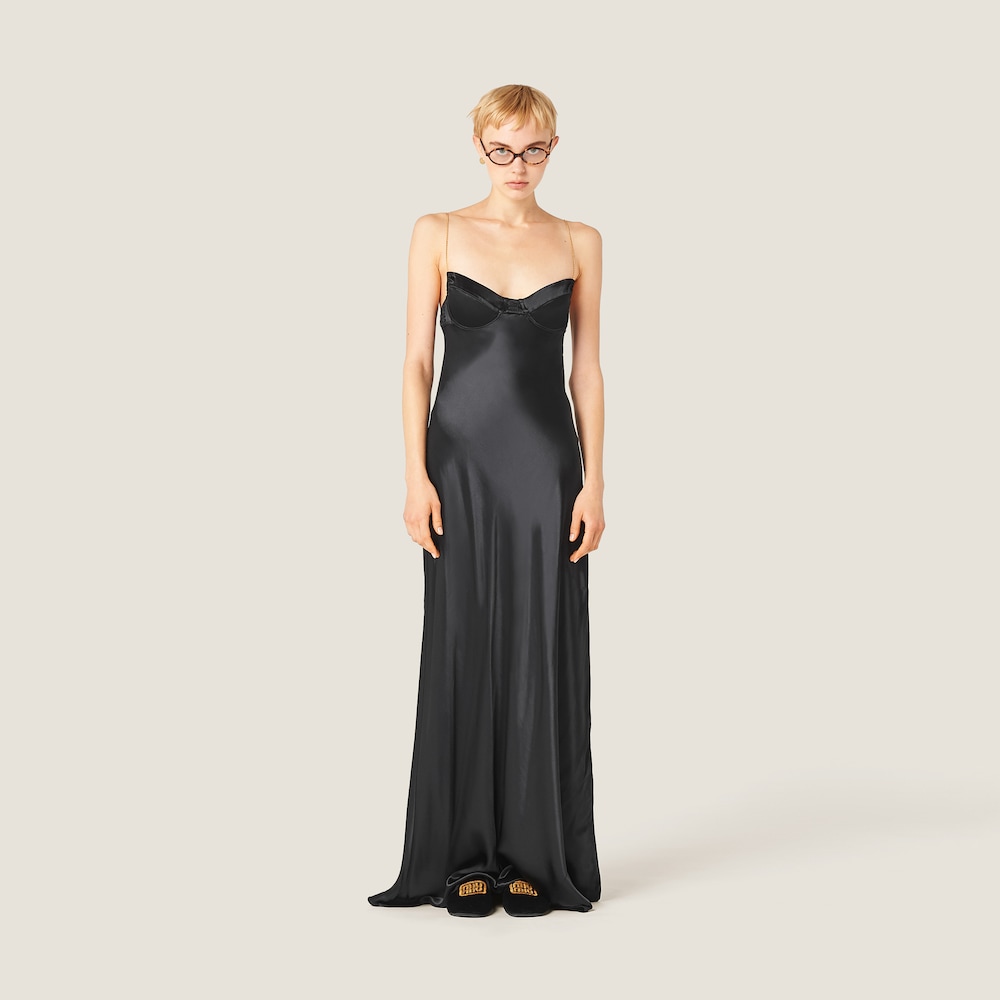 Long satin dress