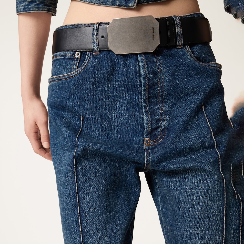 Stretch denim trousers