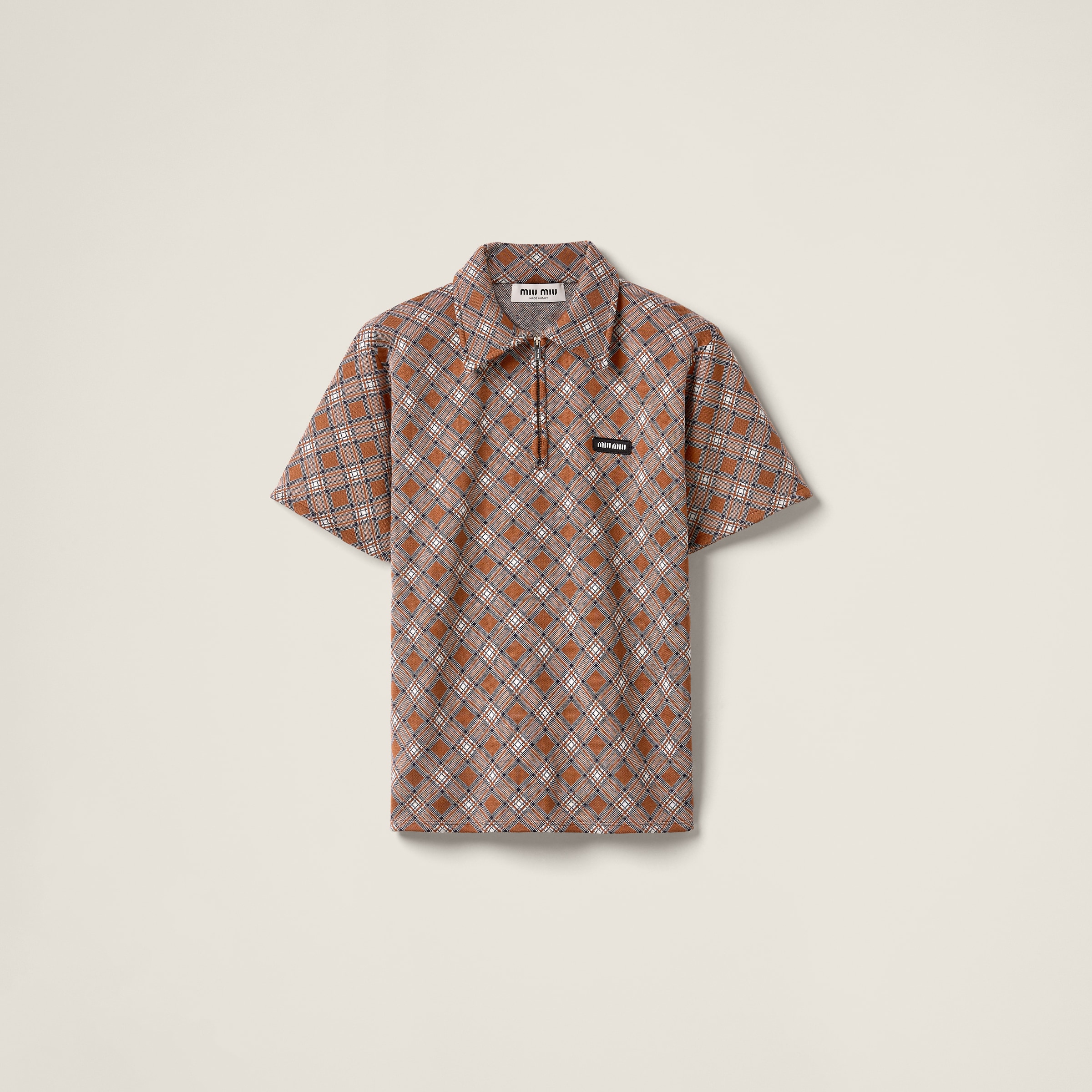 Silk knit polo shirt