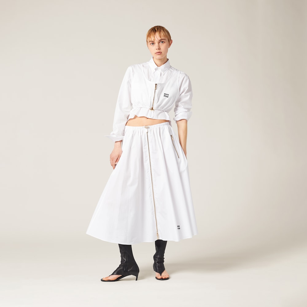 Long poplin skirt