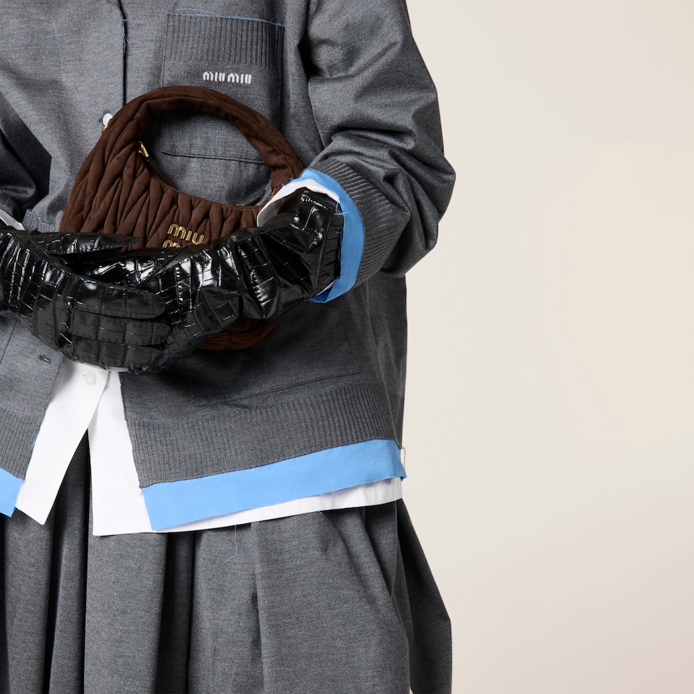 Knit and poplin shirt